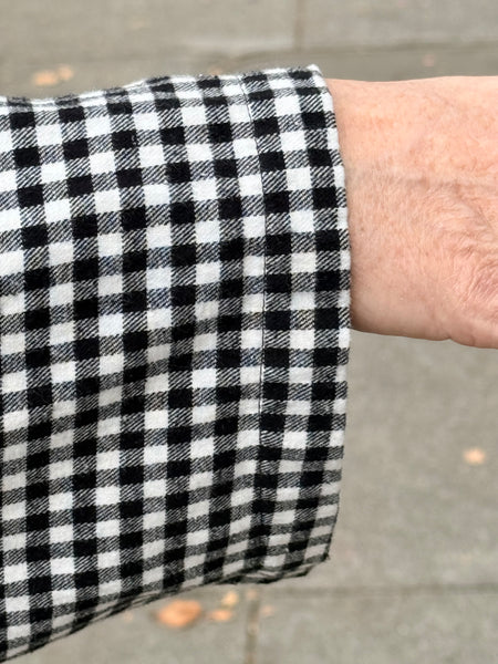 Eleven Stitch Small Check Big Shirt- B/W