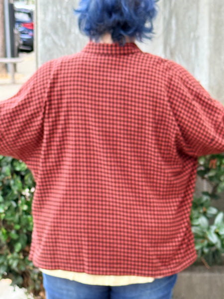 Eleven Stitch Small Check Big Shirt- Ginger Spice