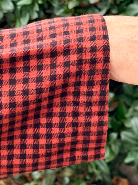 Eleven Stitch Small Check Big Shirt- Ginger Spice