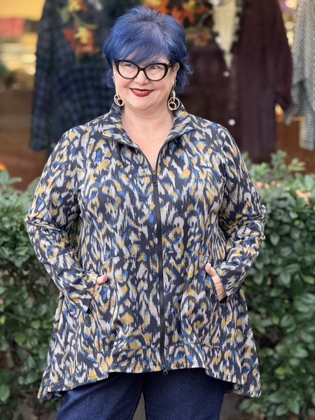 Kozan Jane Jacket-Blue Ikat