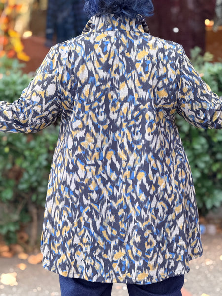 Kozan Jane Jacket-Blue Ikat