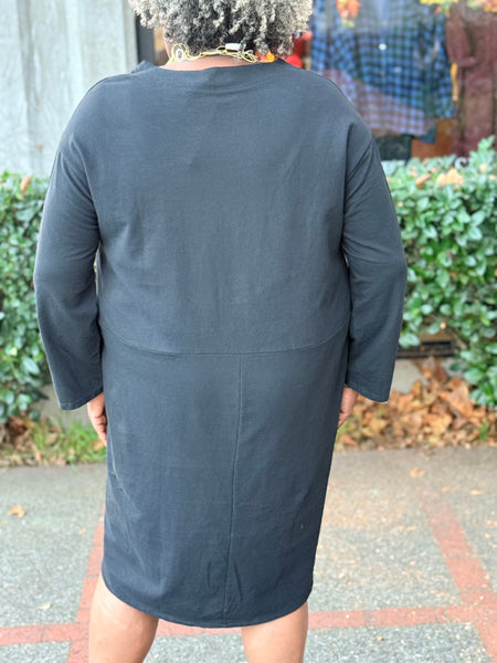 Transparente Pinwale Corduroy/Knit Combo Button Dress