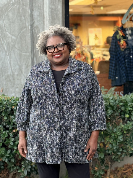 Sydney Project Knitted Jacquard Button Brooke Jacket