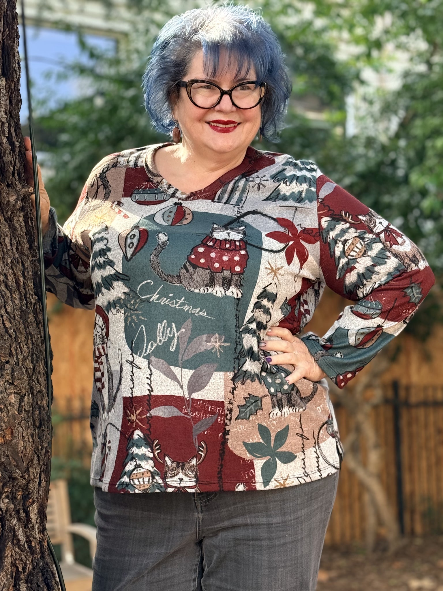 Jess and Jane French Brush Tunic Top- Starlight