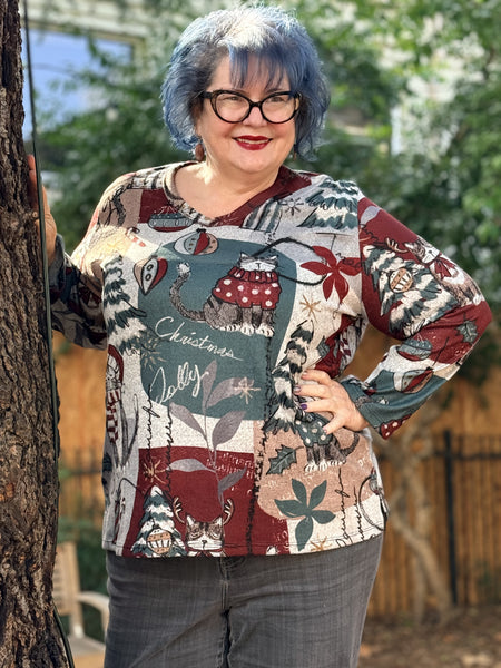 Jess and Jane French Brush Tunic Top- Starlight