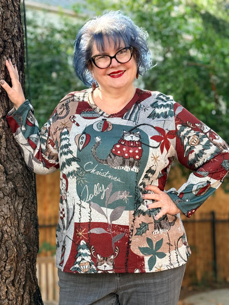 Jess and Jane French Brush Tunic Top- Starlight