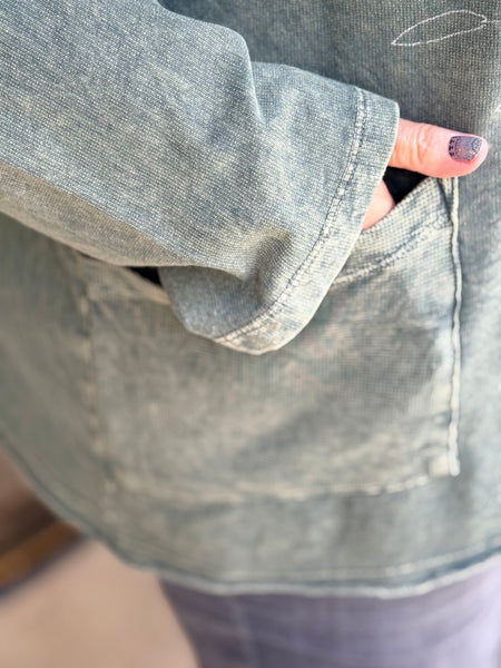 Jess and Jane Mineral Washed French Terry with Pocket