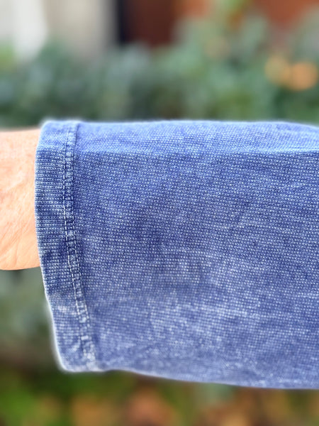 Jess and Jane Mineral Washed French Terry with Pocket-Forget Me Not-Denim