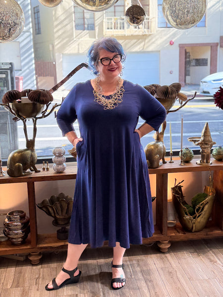 Blue Sky Soul Dress- Indigo