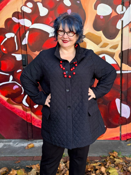 Christopher Calvin Diamond Quilt Field Jacket- Black