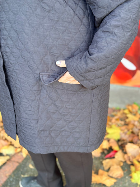 Christopher Calvin Diamond Quilt Field Jacket- Black