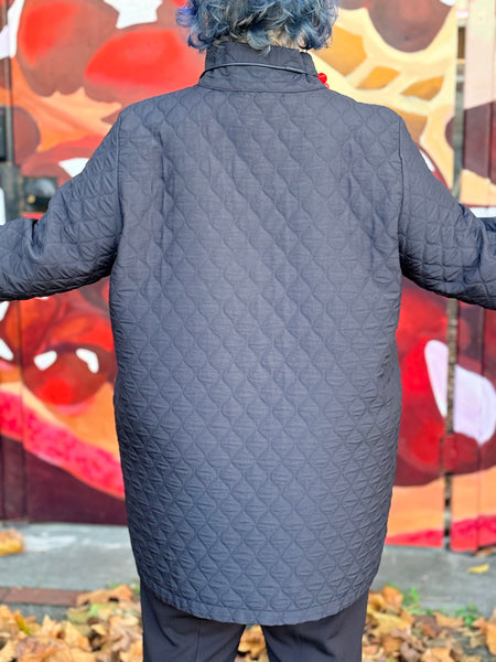 Christopher Calvin Diamond Quilt Field Jacket- Black