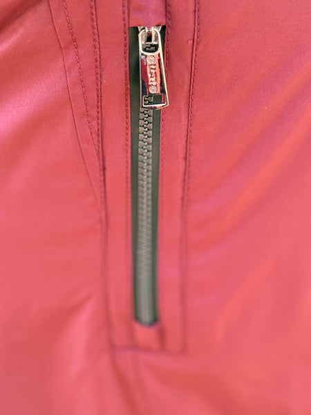 Frandsen Zip Hooded Coat- Burgundy