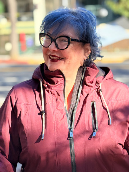 Frandsen Zip Hooded Coat- Burgundy