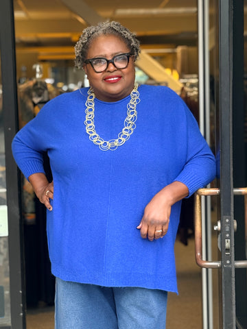 Amazing Woman Cassi One Size Sweater-Blue