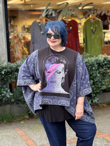 Shannon Passero Banded Rock and Roll Pullover-Bowie