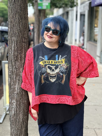 Shannon Passero Banded Rock and Roll Pullover- Guns and Roses