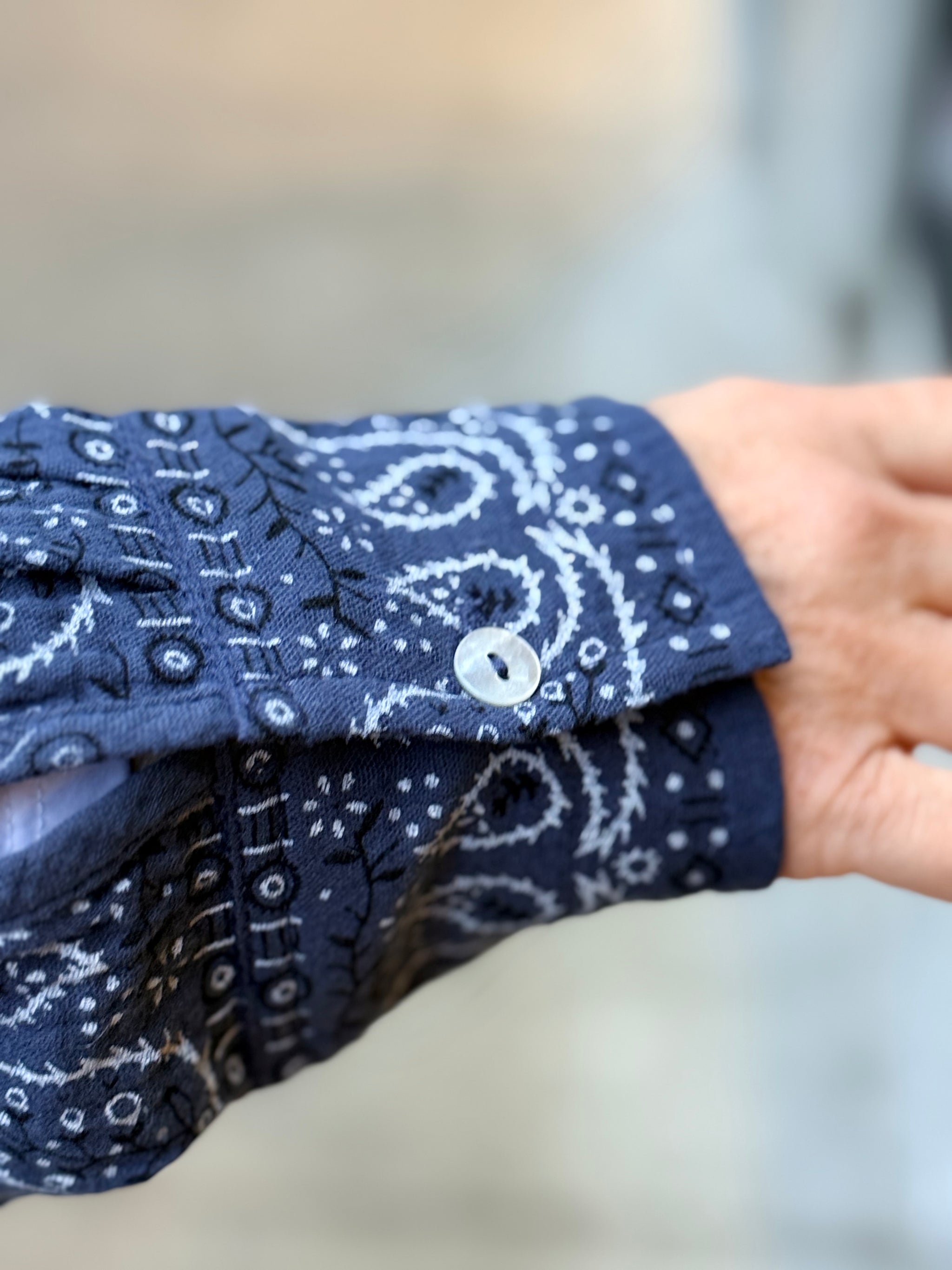 Shannon Passero Cotton Boyfriend Shirt- Blue Bandana – In Full Swing