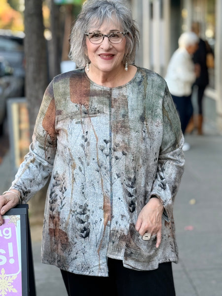 Jess and Jane Brushed Knit Tunic Top -Daydream