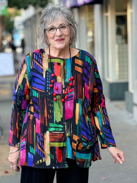 Jess and Jane Brushed Knit Tunic Top -Times Square