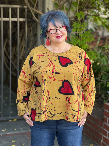 Darby Bestee Long Sleeve - Mustard Heart