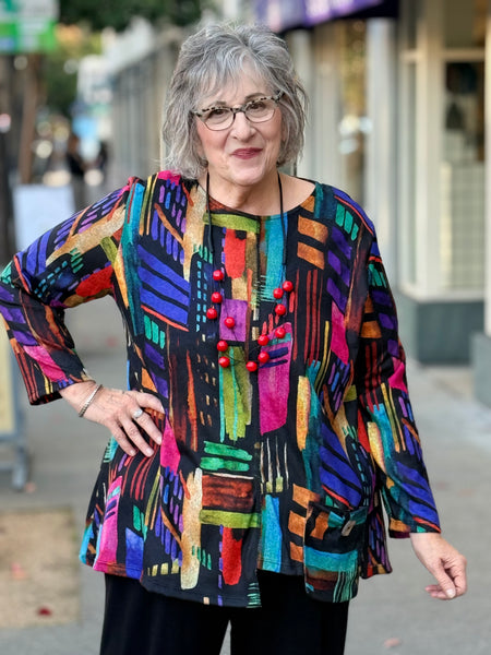 Jess and Jane Brushed Knit Tunic Top -Times Square