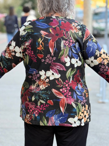 Jess and Jane Brushed V-Neck Knit Tunic Top-Juliette