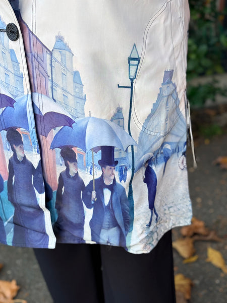 Lindi Water Repellent Reversible Toggle Button Raincoat-Paris Rainy Day