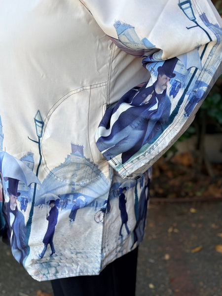 Lindi Water Repellent Reversible Toggle Button Raincoat-Paris Rainy Day