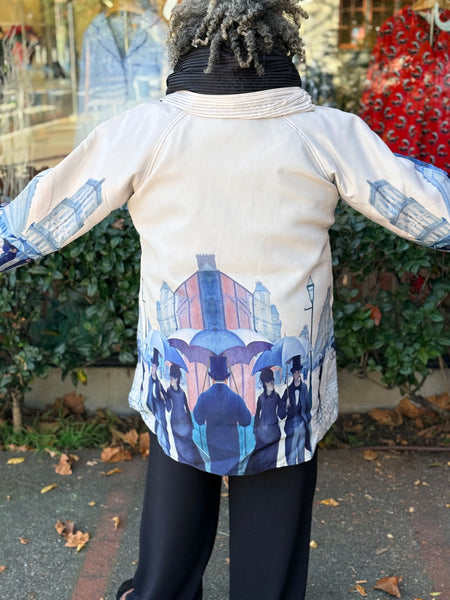 Lindi Water Repellent Reversible Toggle Button Raincoat-Paris Rainy Day