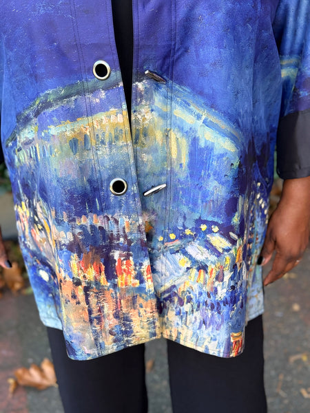 Lindi Water Repellant Reversible Toggle Button Rain Coat-J22539W