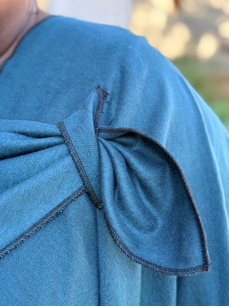 Rapti Cashmere Reversible Buckle Shawl #C Black/Teal