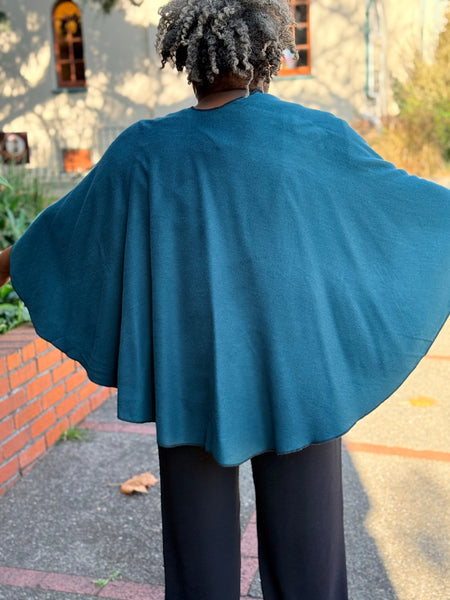 Rapti Cashmere Reversible Buckle Shawl #C Black/Teal