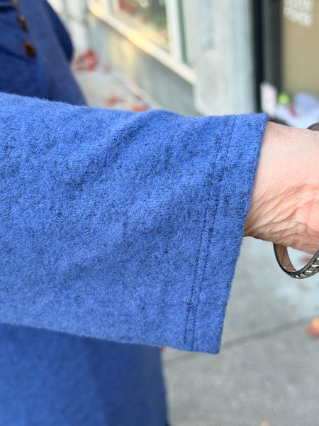 Jess and Jane Brushed Hacci Pleat Neck-Cobalt