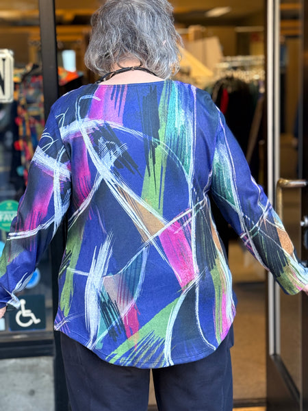 Jess and Jane Brushed Knit Long Sleeve Top Como