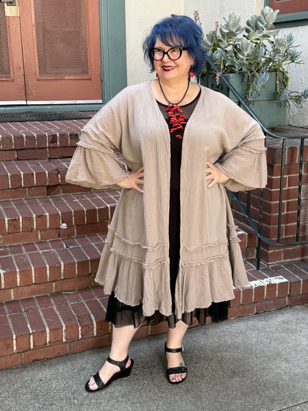 Oh My Gauze Chic Duster Taupe