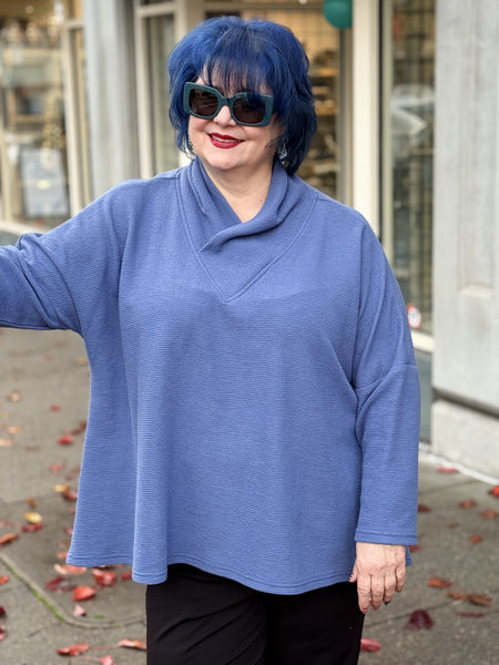 Sydney Criss Cross Neck Tunic- Denim