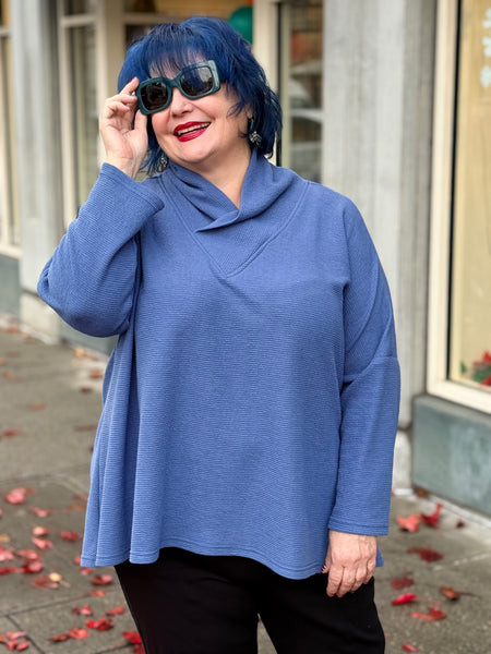 Sydney Criss Cross Neck Tunic- Denim