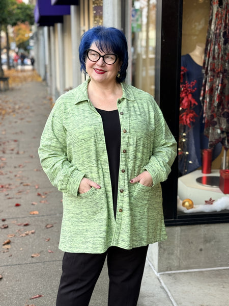 Kleen Heathered Pocket Top- Key Lime