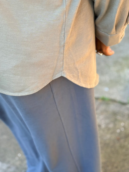 Eileen Fisher Organic Cotton Terry Slouch Pant-Eucalyptus