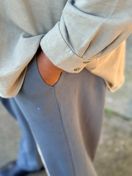 Eileen Fisher Organic Cotton Terry Slouch Pant-Eucalyptus