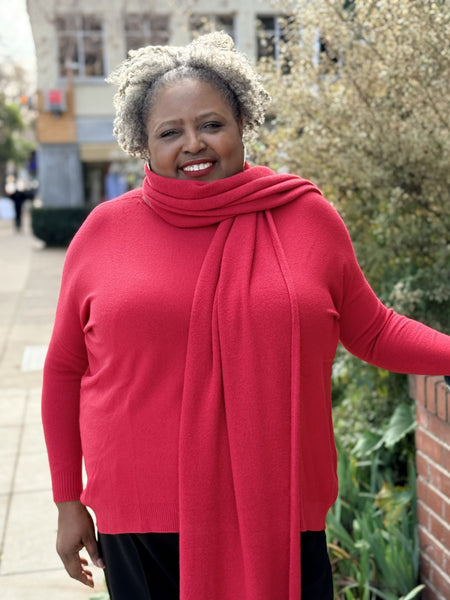 Amazing Woman Lightweight Macy Sweater-Rouge