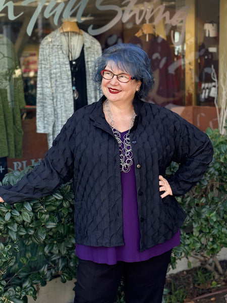 Christopher Calvin Short Jacket-Black Pucker