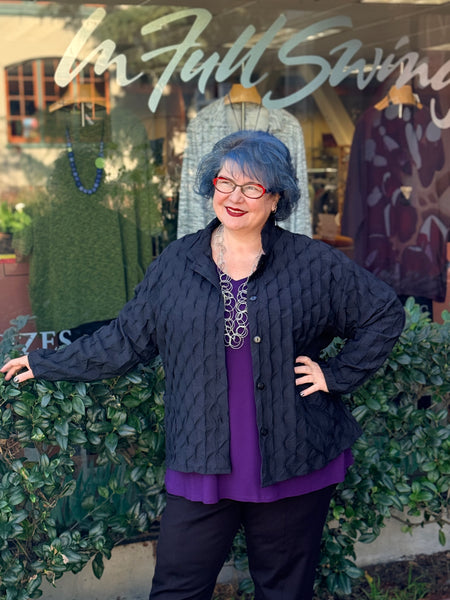 Christopher Calvin Short Jacket-Black Pucker