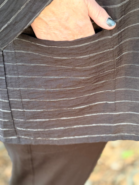 Christopher Calvin Short Jacket- B/W Pinstripe