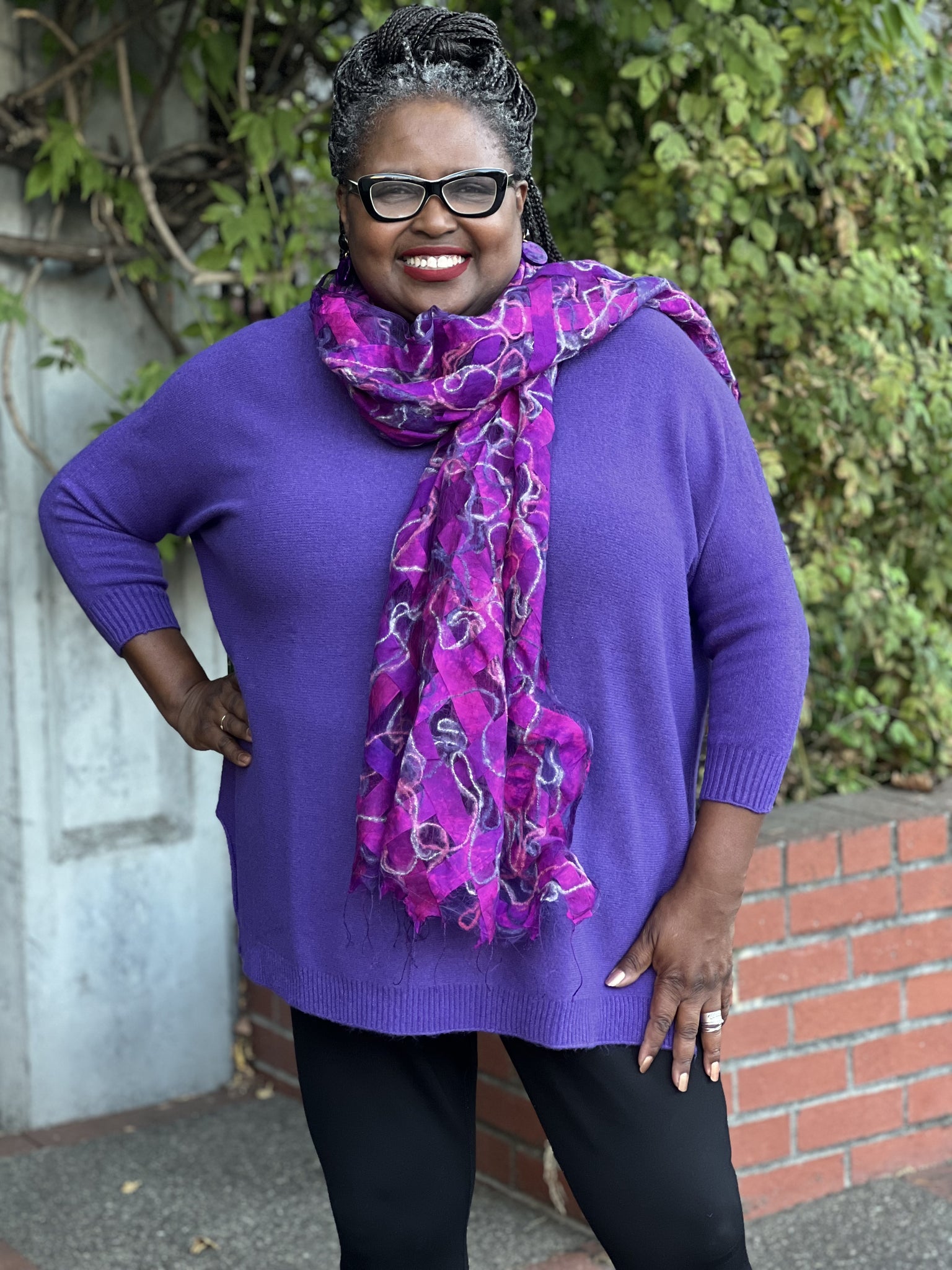 Amazing Woman Cassi One Size Sweater-Violet