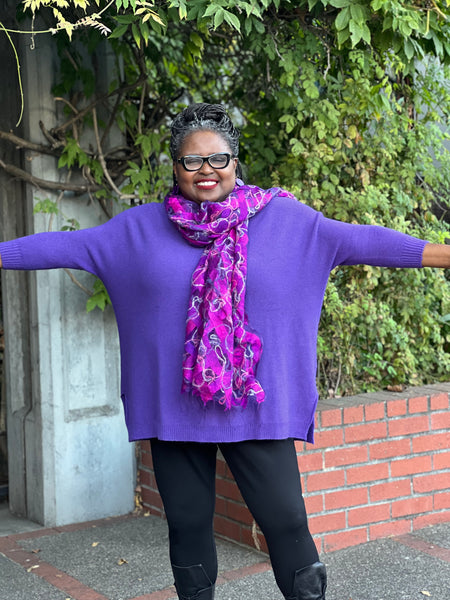 Amazing Woman Cassi One Size Sweater-Violet