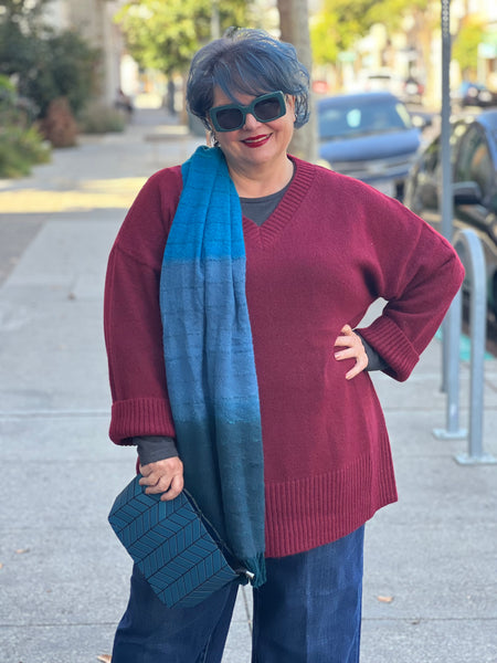 Yesta Cozy Maroon Sweater - Romina