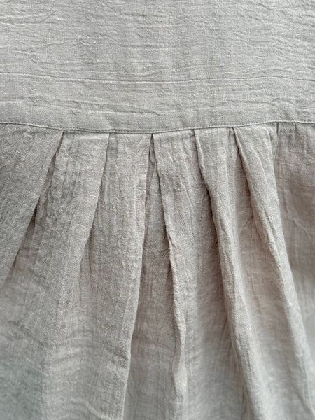 Noen Linen Shirt with Embroidery-Sand