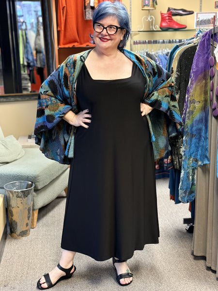 Kozan Truli Tenerif Square Neck Dress- Black